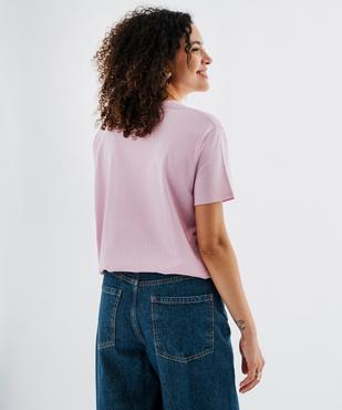 Tee-shirt manches courtes en jersey de coton imprimé femme vue3 - GEMO 4G FEMME - GEMO