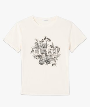 Tee-shirt femme avec motif jungle avec strass - LuluCastagnette vue4 - LULUCASTAGNETTE - GEMO