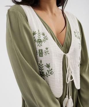 Robe fluide à manches longues avec gilet sans manches femme vue3 - GEMO(FEMME PAP) - GEMO