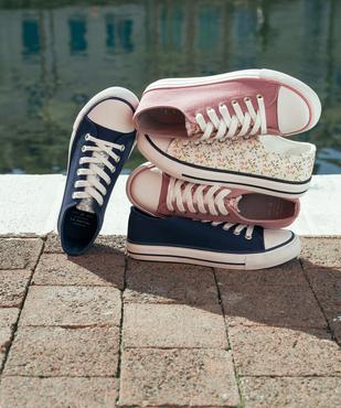 Tennis en toile à languette fleurie femme - Follow Me vue7 - FOLLOW ME G4G - GEMO