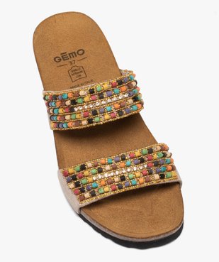 Mules femme confort à larges brides perlées vue5 - GEMO (CASUAL) - GEMO