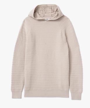 Pull à capuche en maile fantaisie homme vue7 - GEMO 4G HOMME - GEMO
