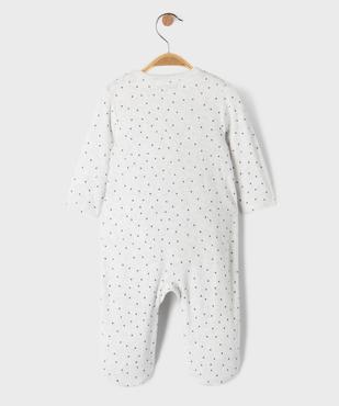 Pyjama en velours ouvert devant motif chat et pois bébé vue3 - GEMO 4G BEBE - GEMO