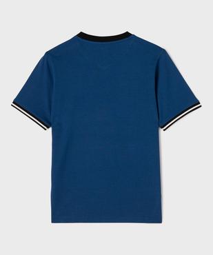 Tee-shirt manches courtes à col V garçon vue3 - GEMO (JUNIOR) - GEMO