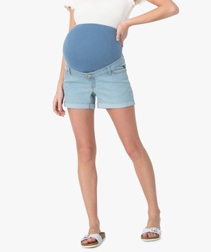 Short grossesse en jean bandeau taille haute vue1 - GEMO (MATER) - GEMO