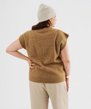 Pull sans manches avec maille ajourée sur l’avant femme grande taille vue4 - GEMO (G TAILLE) - GEMO