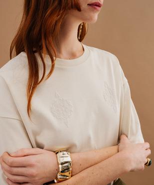 Tee-shirt manches courtes oversize en jersey épais femme vue2 - GEMO(FEMME PAP) - GEMO