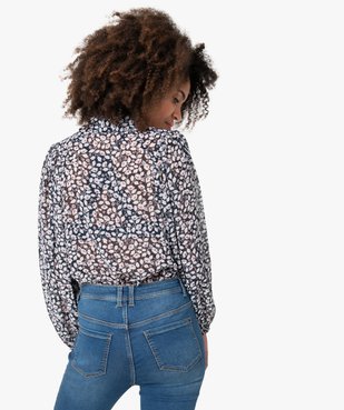 Chemise femme en voile à motif fleuri vue3 - GEMO(FEMME PAP) - GEMO