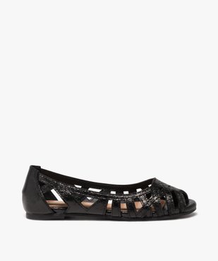 Ballerines fille unies effet métallisé avec bout ouvert vue1 - GEMO (ENFANT) - GEMO