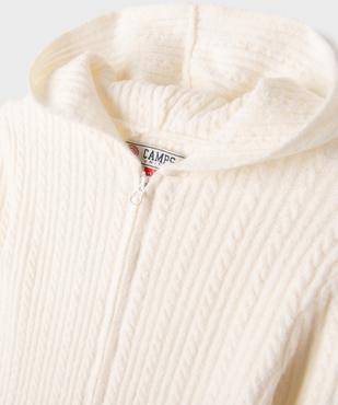 Gilet à capuche zippé en maille fantaisie extensible fille vue2 - GEMO (JUNIOR) - GEMO