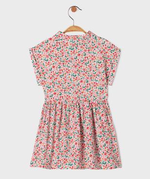 Robe à manches courtes à motifs fleuris bébé fille vue4 - GEMO 4G BEBE - GEMO