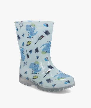 Bottes de pluie garçon imprimées streetwear dinosaures vue2 - GEMO (ENFANT) - GEMO