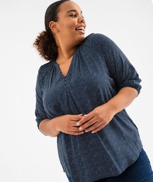 Blouse imprimée à manches 3/4 femme grande taille vue1 - GEMO 4G GT - GEMO