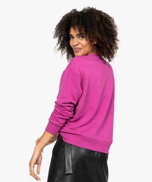 Sweat femme large molletonné et imprimé vue3 - GEMO(FEMME PAP) - GEMO