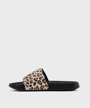 Mules de piscine à motif léopard femme vue3 - GEMO (PLAGE) - GEMO