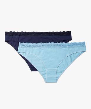 Culotte en coton stretch avec ceinture dentelle femme (lot de 2) vue4 - GEMO 4G FEMME - GEMO