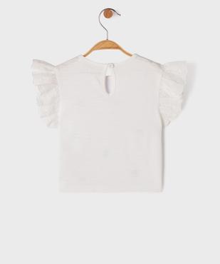 Tee-shirt à motifs brodés et manches volantées bébé fille - LuluCastagnette vue3 - LULU CASTAGNETTE G4G D - GEMO