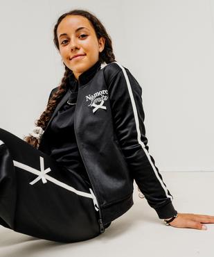 Sweat de sport zippé avec message brodé fille vue1 - GEMO (JUNIOR) - GEMO