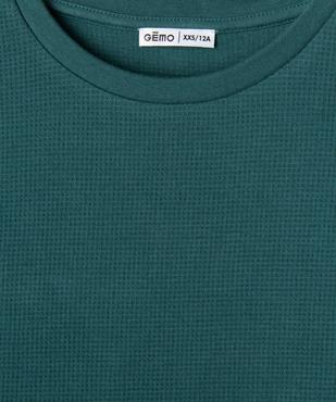 Tee-shirt manches courtes oversize en maille nid d'abeille garçon vue2 - GEMO 4G GARCON - GEMO