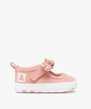 Chaussons de naissance bébé fille style babies en velours côtelé - LuluCastagnette vue1 - LULUCASTAGNETTE - GEMO