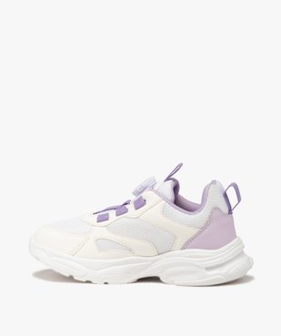 Baskets fille bicolores en mesh avec lacets à boucle rotati vue4 - GEMO 4G FILLE - GEMO