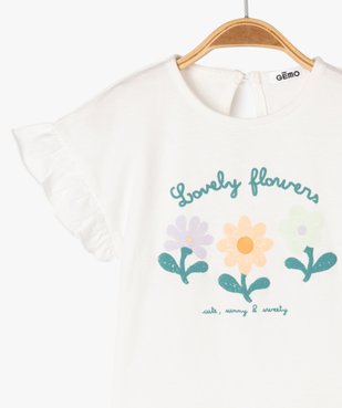 Ensemble 2 pièces pantalon et tee-shirt manches courtes bébé fille vue2 - GEMO(BEBE DEBT) - GEMO