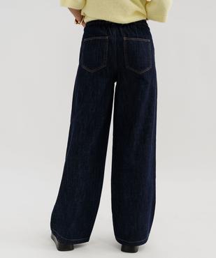 Jean wide leg taille haute élastiquée femme vue3 - GEMO 4G FEMME - GEMO