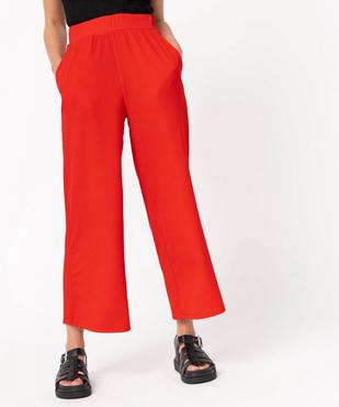 Pantacourt femme ample en maille texturée extensible vue1 - GEMO(FEMME PAP) - GEMO
