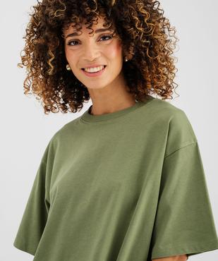 Tee-shirt manches courtes en jersey de coton coupe boxy loose femme vue2 - GEMO(FEMME PAP) - GEMO