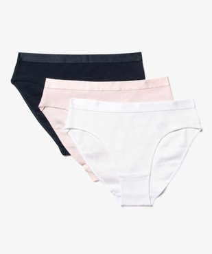 Culottes unies avec ceinture satinée fille (lot de 3) vue1 - GEMO 4G FILLE - GEMO