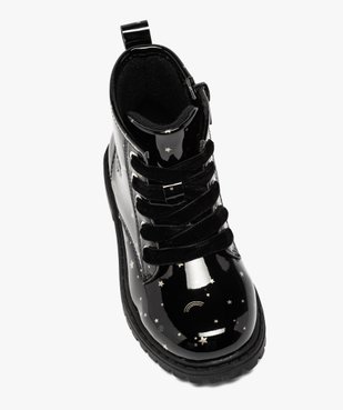Boots fille à lacets et zip tige vernie et imprimée vue5 - GEMO (ENFANT) - GEMO