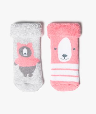 Chaussettes bébé en maille bouclette motif ours (lot de 2) vue1 - GEMO C4G BEBE - GEMO