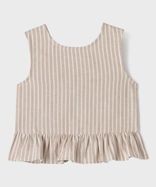 Débardeur à basque et dos fantaisie ouvert fille vue2 - GEMO 4G FILLE - GEMO