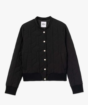 Blouson femme matelassé avec finitions bord-côte vue4 - GEMO 4G FEMME - GEMO