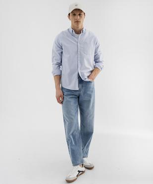 Chemise manches longues regular en coton rayé homme vue4 - GEMO 4G HOMME - GEMO