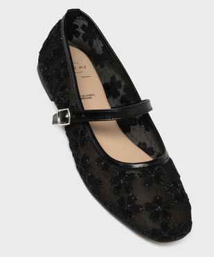 Ballerine à bout carré et bride en tulle brodé femme - Follow Me vue5 - FOLLOW ME - GEMO