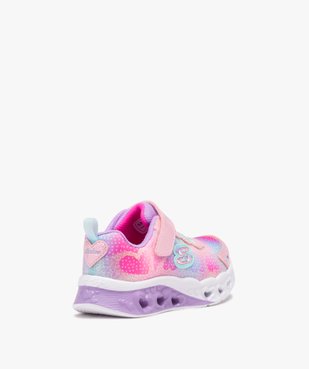 Baskets fille à semelle lumineuse détails coeurs - Skechers vue4 - SKECHERS - GEMO