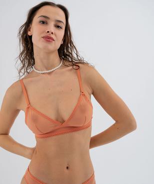 Soutien-gorge triangle en tulle sans armatures vue2 - GEMO(HOMWR FEM) - GEMO