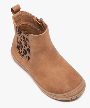 Boots fille style chelsea détails imitation léopard vue5 - GEMO (ENFANT) - GEMO
