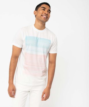 Tee-shirt homme à manches courtes motif abstrait pastel vue1 - GEMO (HOMME) - GEMO