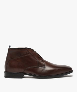 Derbies homme semi-montants en cuir uni vue1 - GEMO(URBAIN) - GEMO