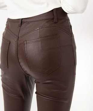 Pantalon enduit taille haute coupe skinny push-up femme vue2 - GEMO 4G FEMME - GEMO