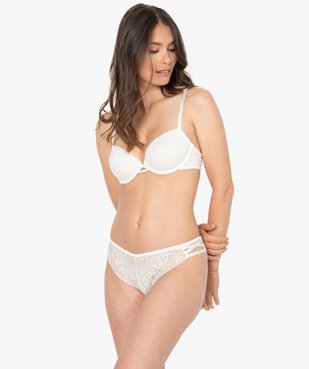Culotte femme en dentelle et brides côtés vue3 - GEMO(HOMWR FEM) - GEMO