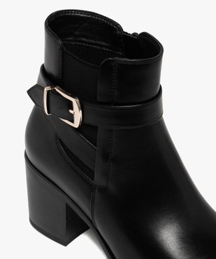 Boots femme à talon carré et bout amande avec zip intérieur vue7 - GEMO(URBAIN) - GEMO