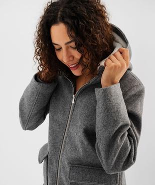 Manteau mi-long zippé à capuche femme vue2 - GEMO 4G FEMME - GEMO