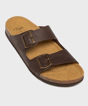 Mules ouvertes 2 brides dessus cuir homme - Tanéo vue5 - TANEO GEMO FOR GOOD - GEMO