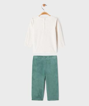Pyjama 2 pièces en velours avec motif biche brodé bébé fille vue5 - GEMO 4G BEBE - GEMO