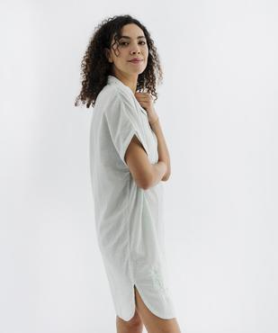 Chemise de nuit en seersucker à petits carreaux femme vue1 - GEMO(HOMWR FEM) - GEMO