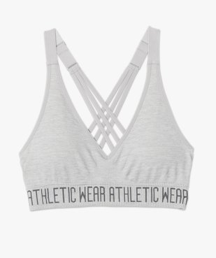 Brassière de sport femme avec fines brides croisées dans le dos vue4 - GEMO(HOMWR FEM) - GEMO