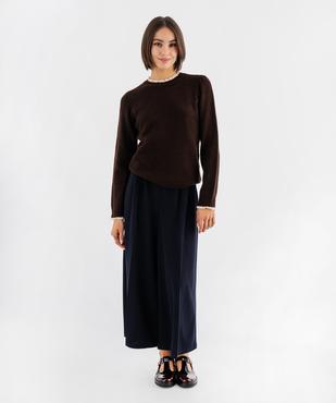Pull col rond dentelle femme vue4 - GEMO(FEMME PAP) - GEMO